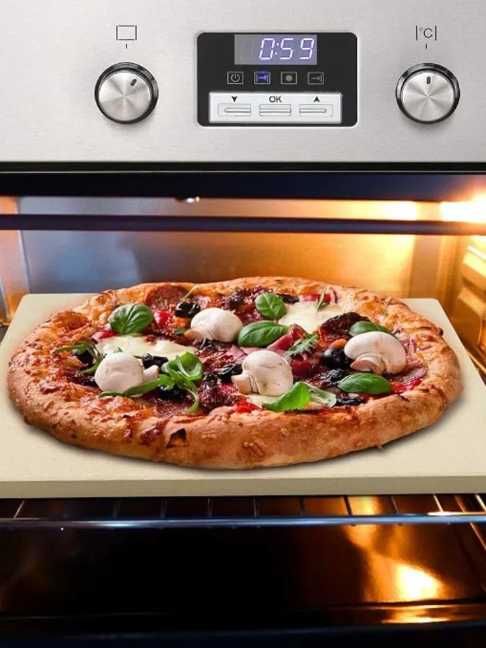 Cook N Home 14x16 Inch Cordierite Pizza Stone with Scraper – Oven & Grill